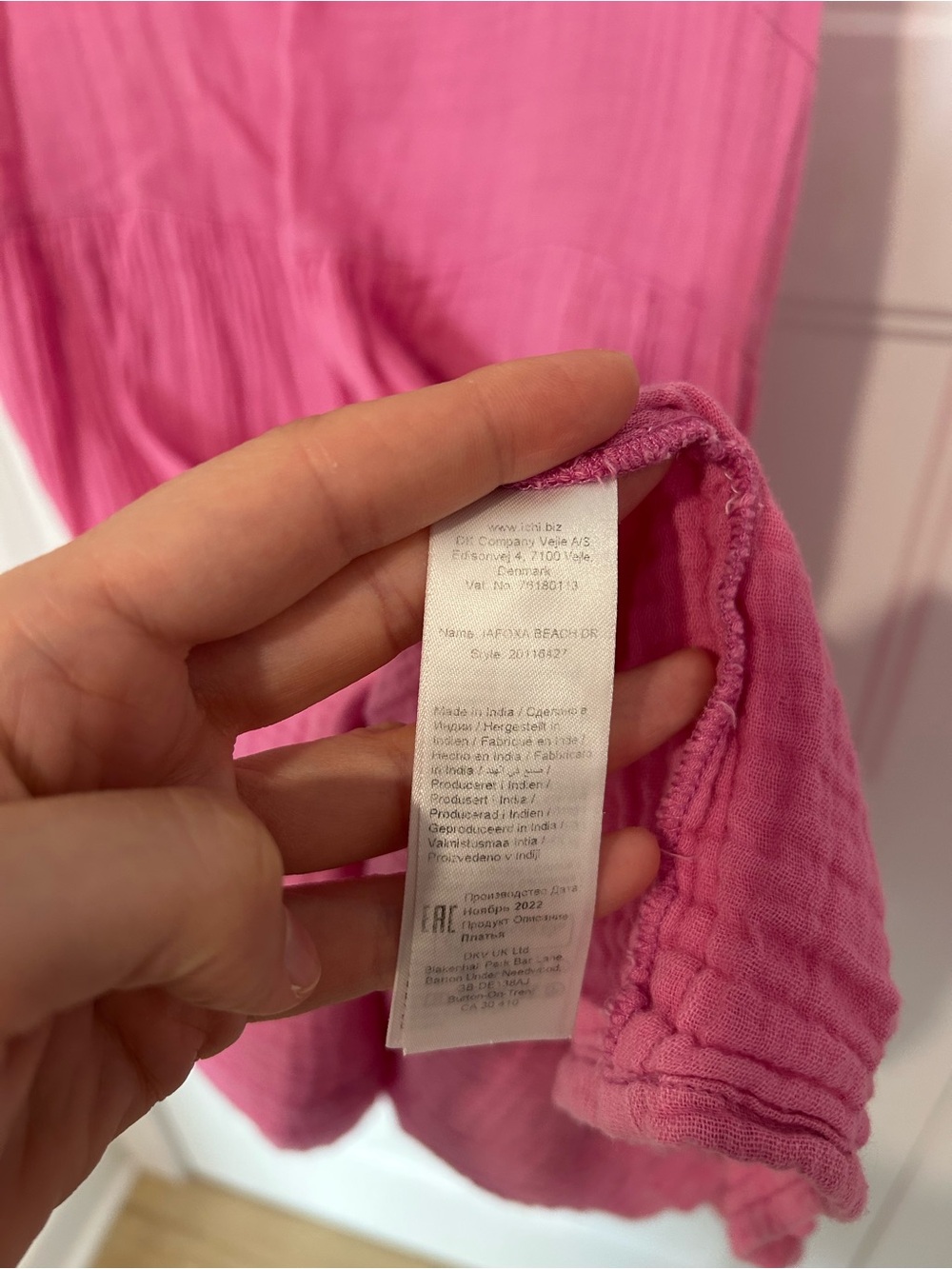 ICHI PINK DRESS SIZE L - Picture 4 of 5